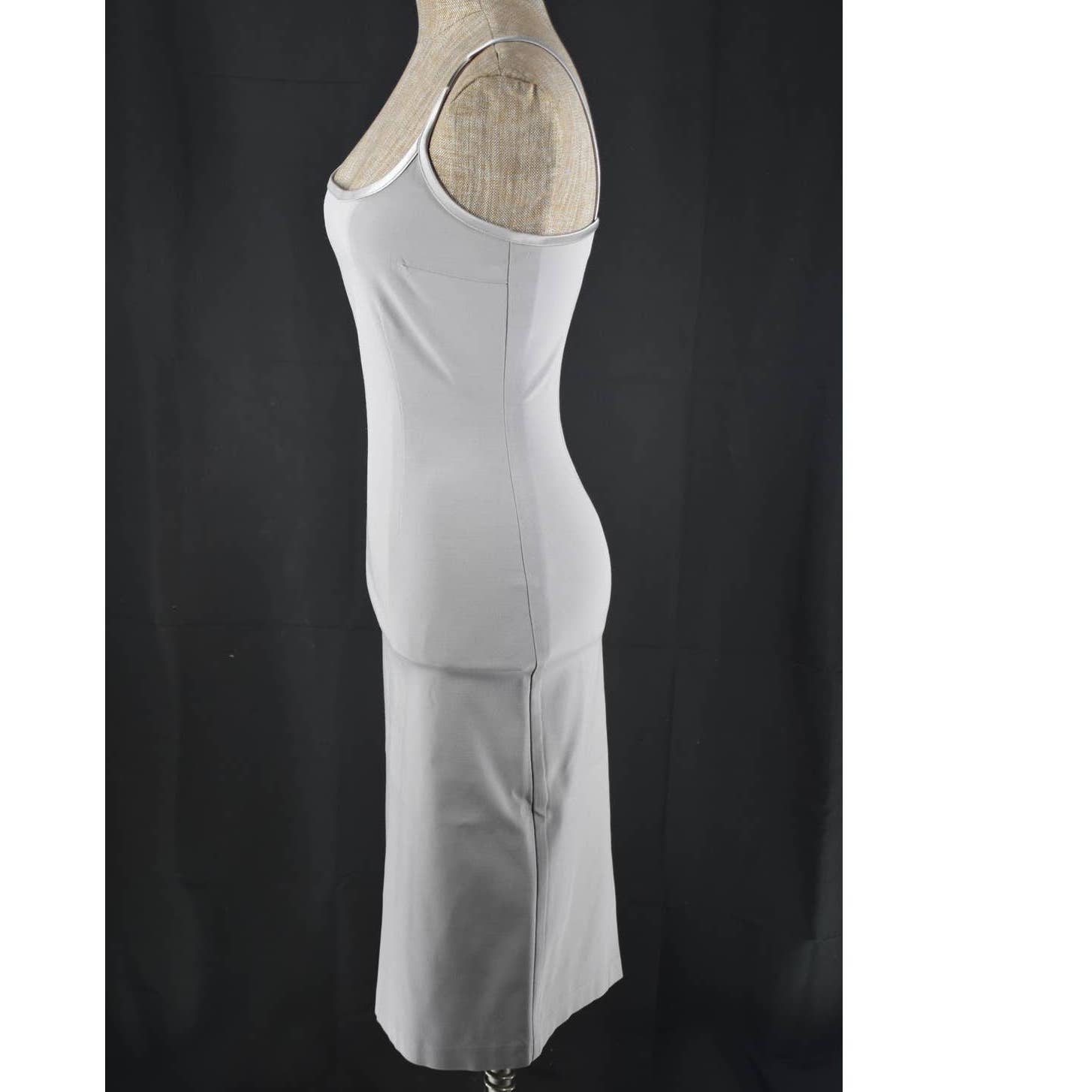Vintage Bianca Nero Grey Bodycon Sleeveless Midi Dress- M