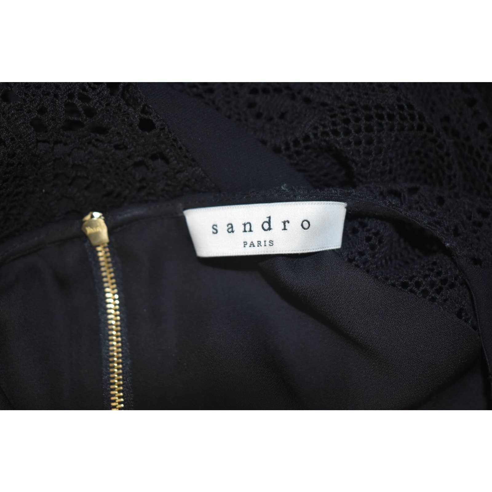 Sandro Paris Black Lace Midi Dress -2