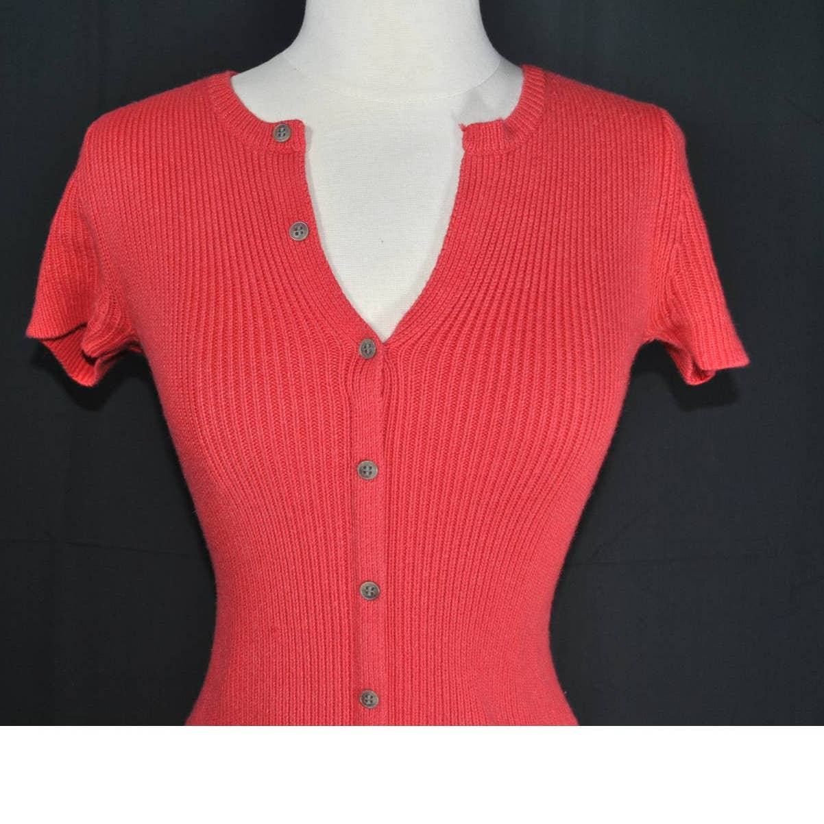 Theory Red Knit Button Front Cashmere Baby Alpaca SIlk Dress - XS (P)