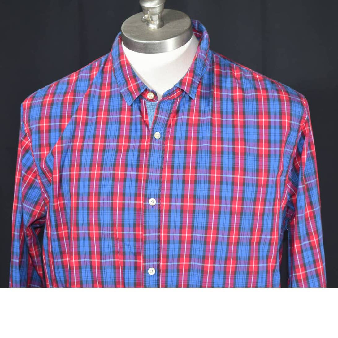 Scotch & Soda  Wicked Wicked Blue and Red Plaid Button Up Shirt - XXL