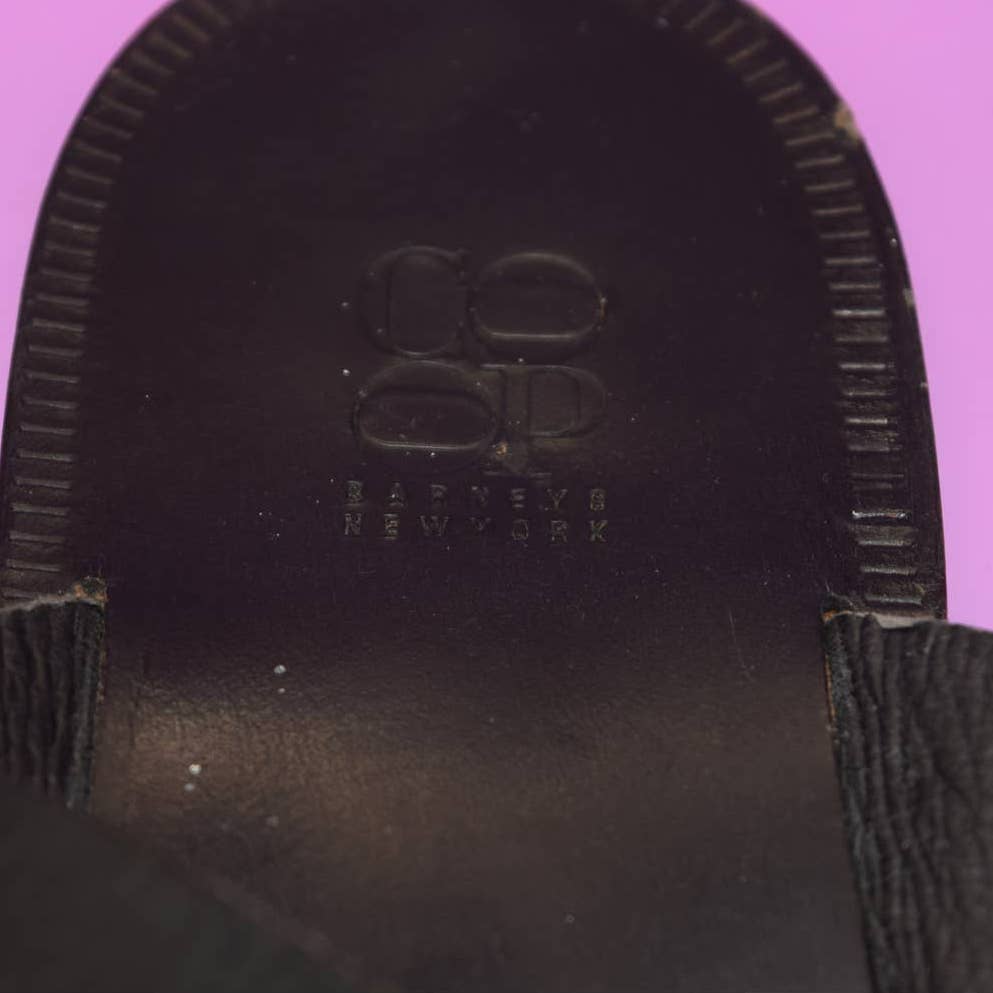 Barney's New York Co-Op Black Leather Sandals Slides - 12