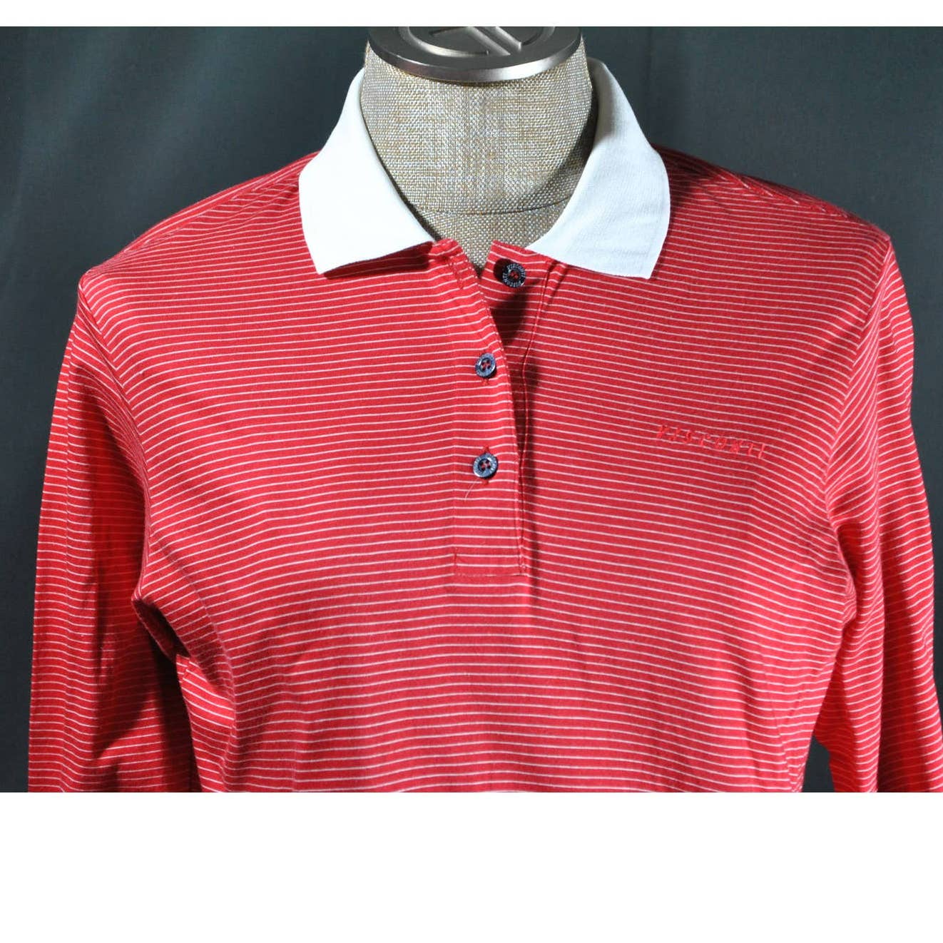 Visconti Red White Striped Polo Shirt - M