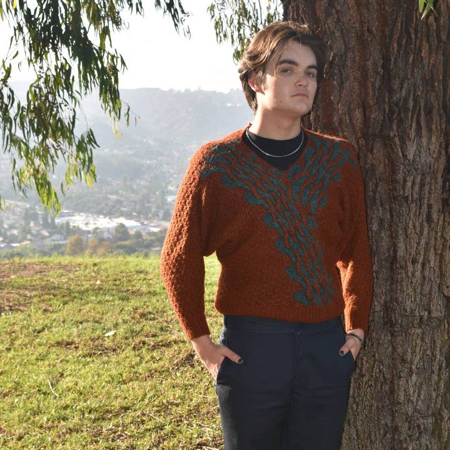 Vintage Leivikk Handmade Mohair Patterned Sweater- M