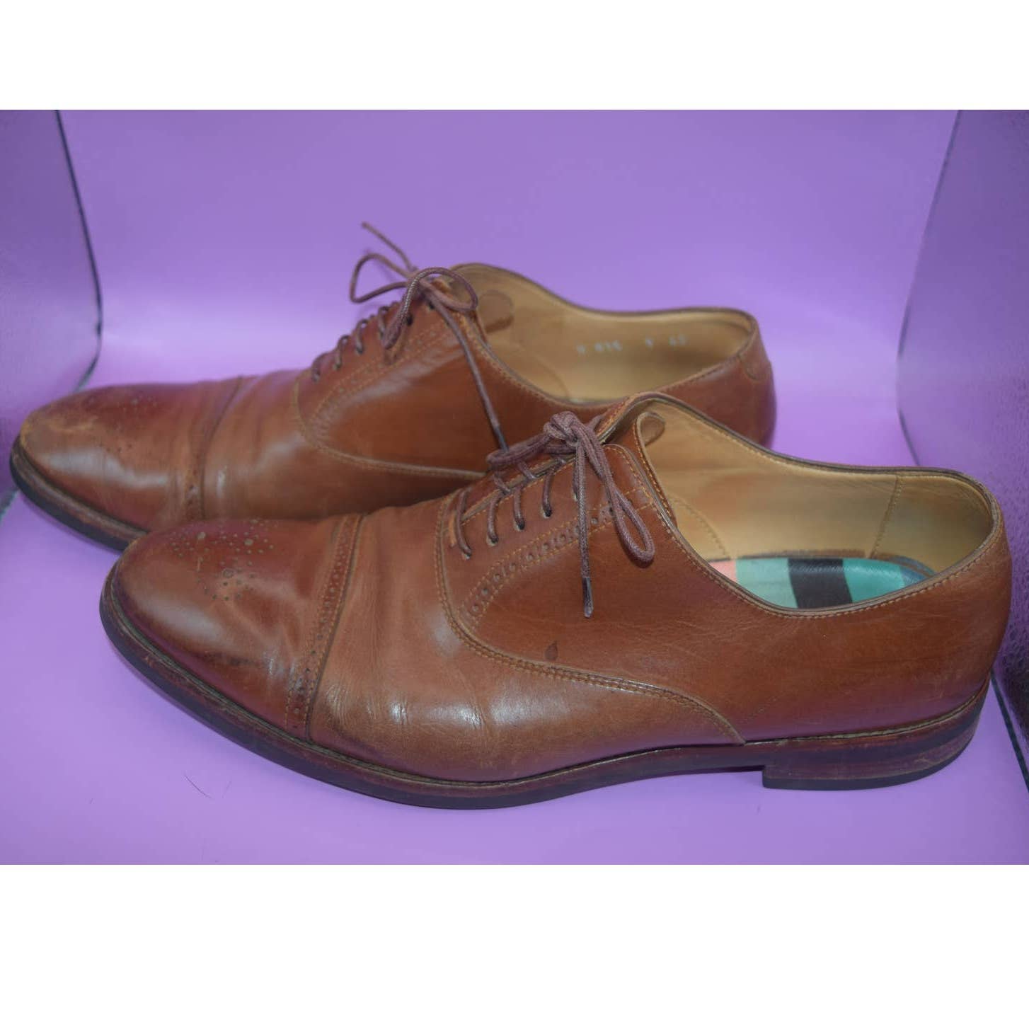 Paul Smith Brown Cap Toe Oxford Shoes - 9