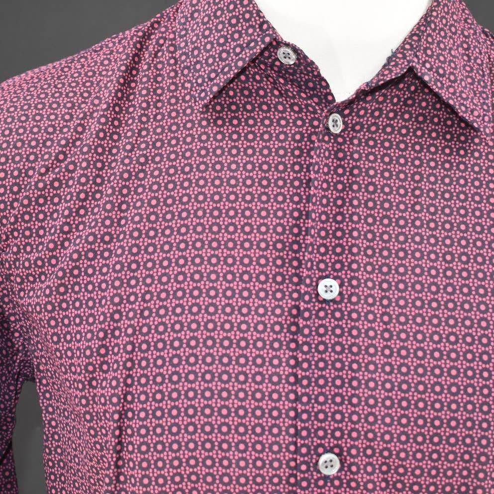 Marc by Marc Jacobs Patterned Pink and Black Button Up Shirt- M