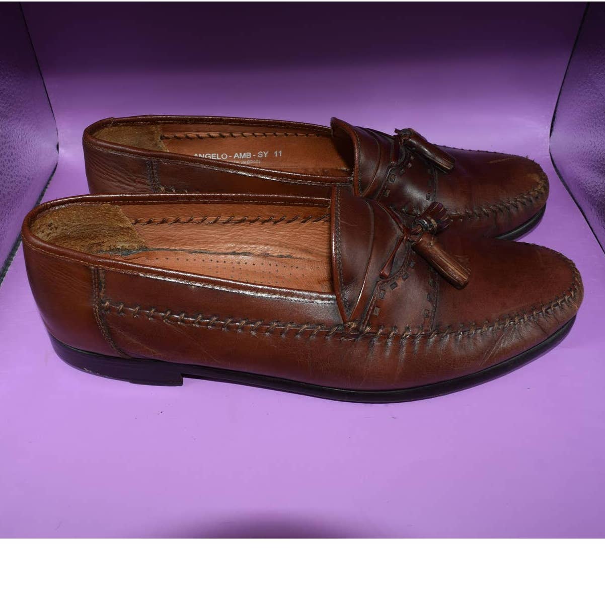 Sandro Moscoloni Brown Angelo Leather Tassel Loafers - 11