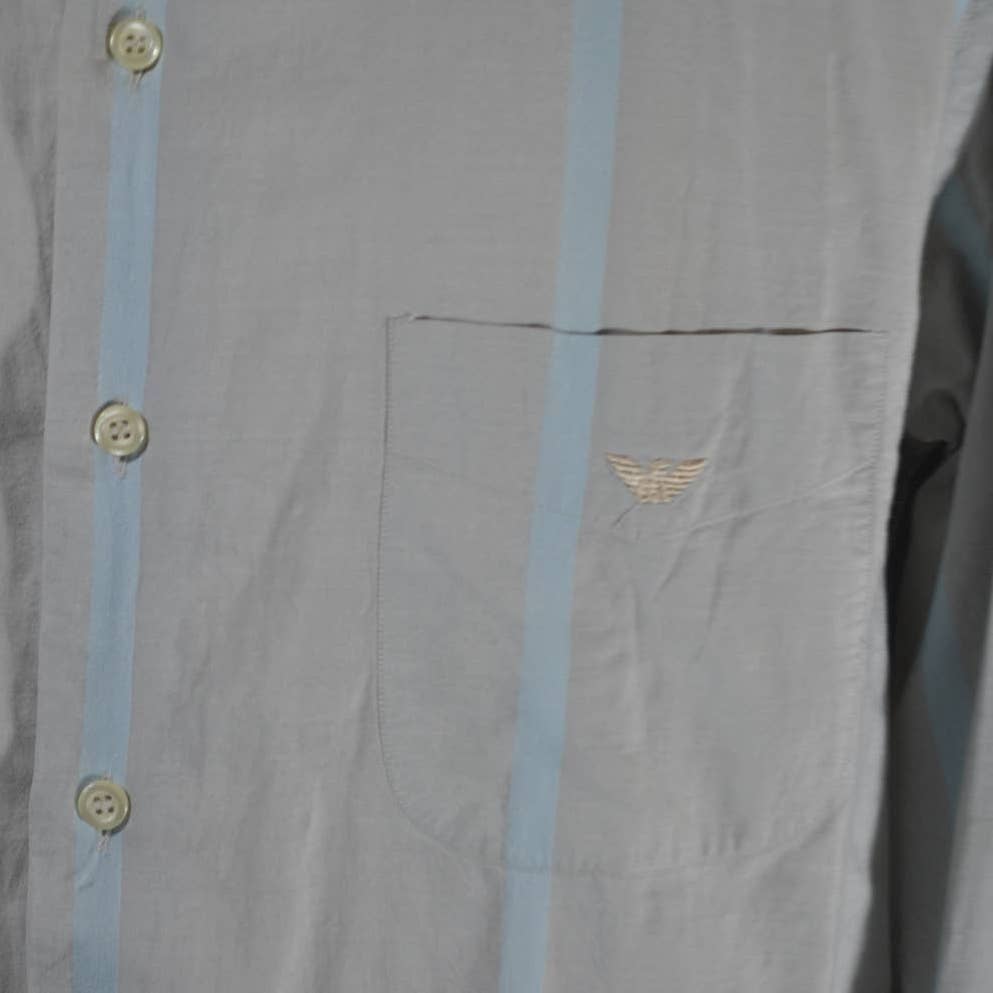 Emporio Armani Striped Button Up- 16 1/2