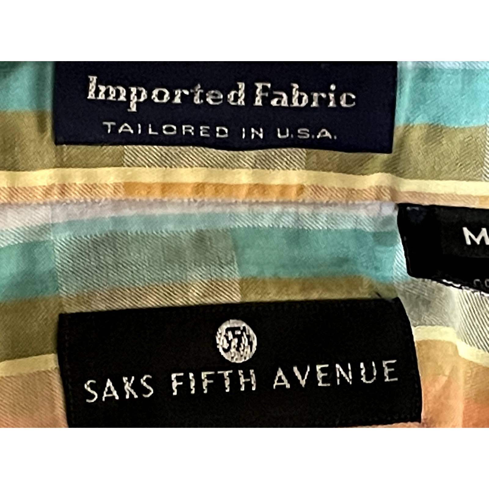 Saks Fifth Avenue Cotton Geometric Madres Shirt- M