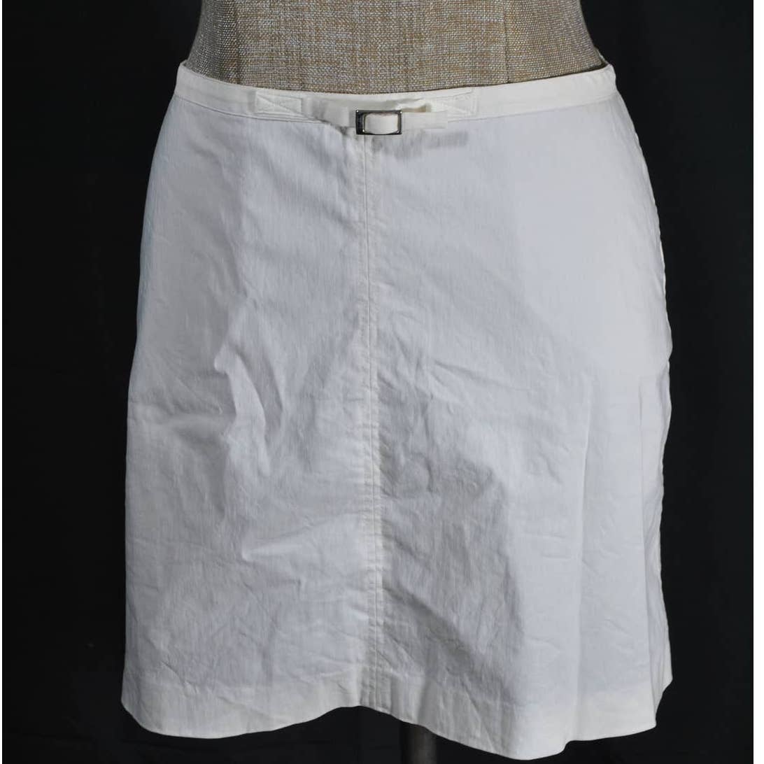 Kookai White Midi Skirt with Buckle- 40 (US 8)