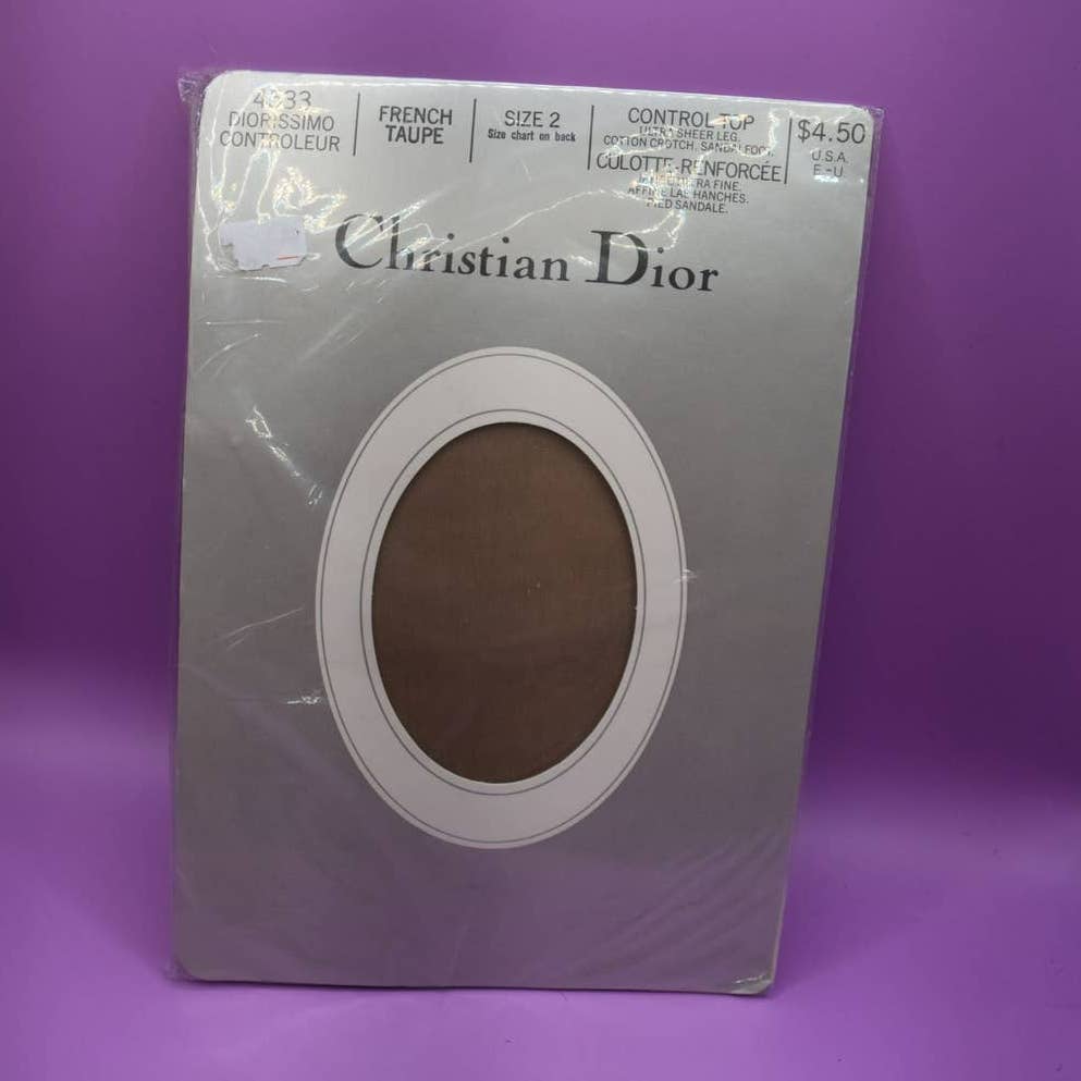 Vintage NWT Christian Dior Diorissimo Controleur French Taupe Ultra Sheer - 2