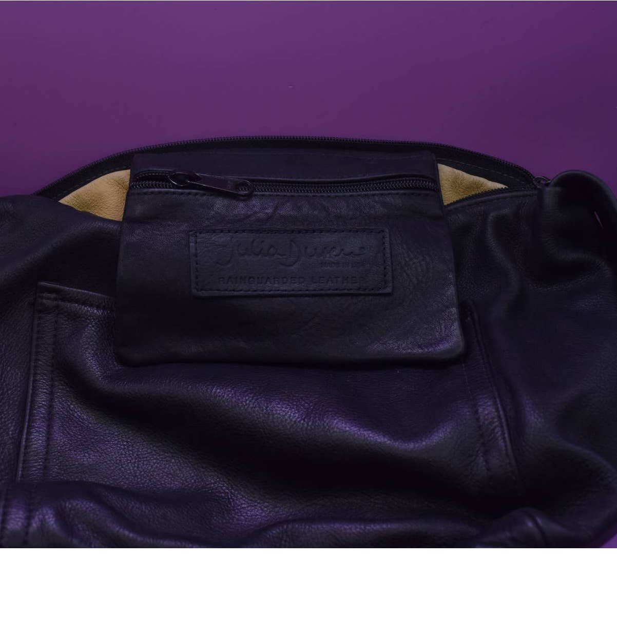 Julia Duren Handmade Black Leather Crossbody Handbag