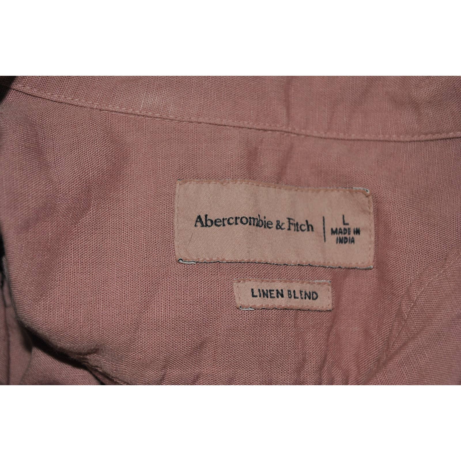 Abercrombie & Fitch Dusty Pink Linen Button Up Shirt - L