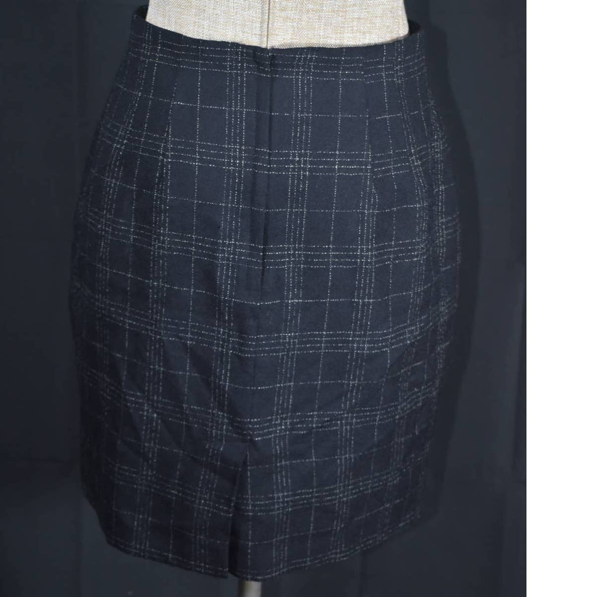 Vintage Giorgio Sant Angelo Black White Wool A-Line Skirt - 10