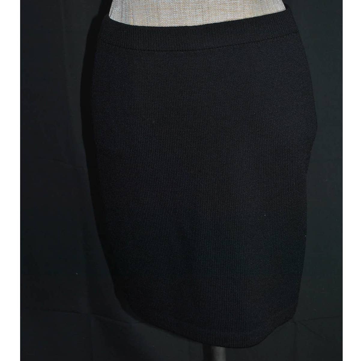 St. John Basics Black Knit Midi Skirt- 2