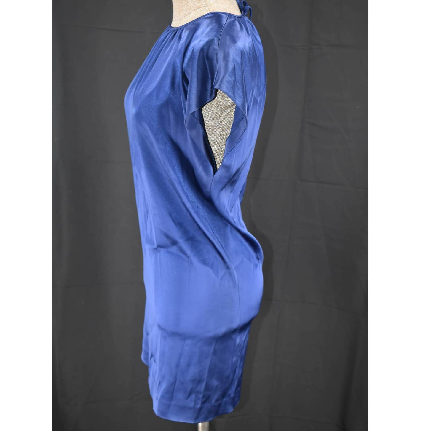 Theory Blue Tie Back Cap Sleeve Midi Dress - 0