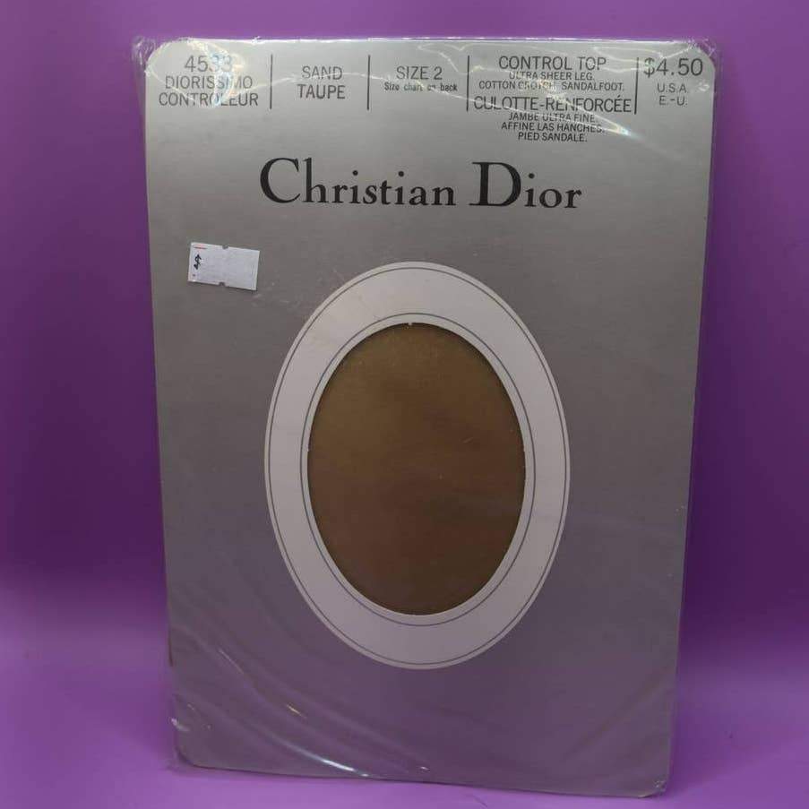 Vintage NWT Christian Dior Diorissimo Controleur Sand Taupe Ultra Sheer - 2