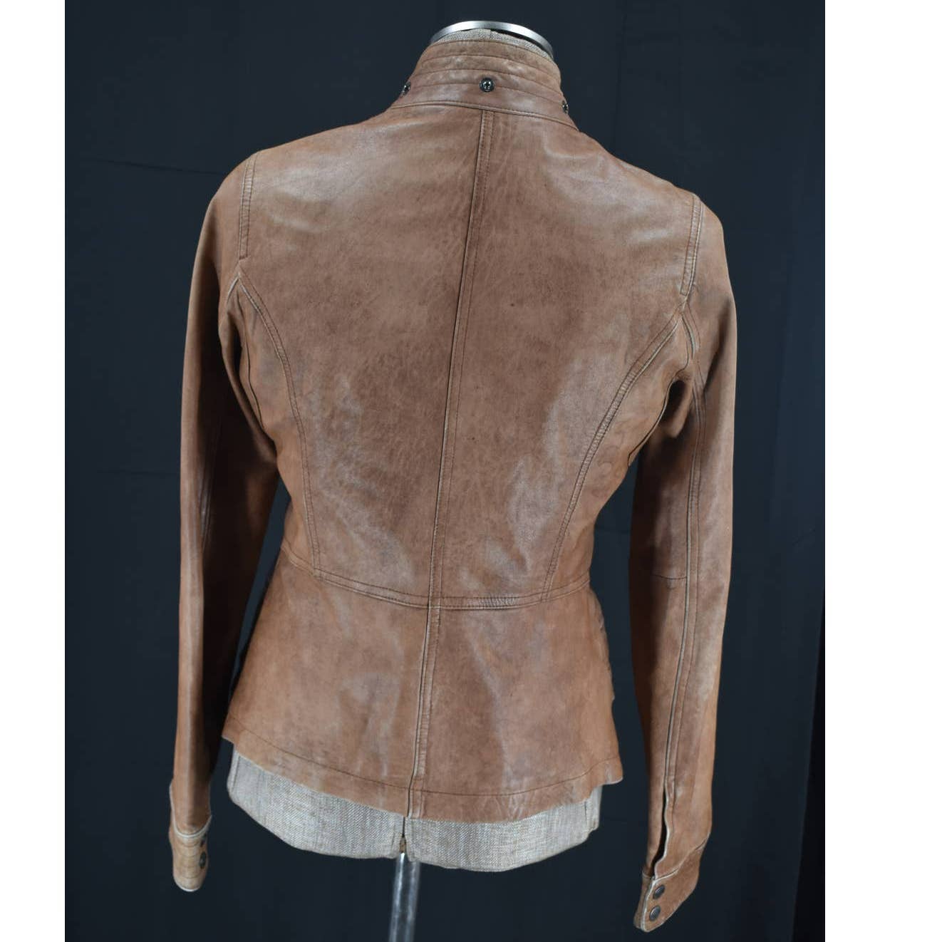 Vince Brown Lined Leather Jacket - S