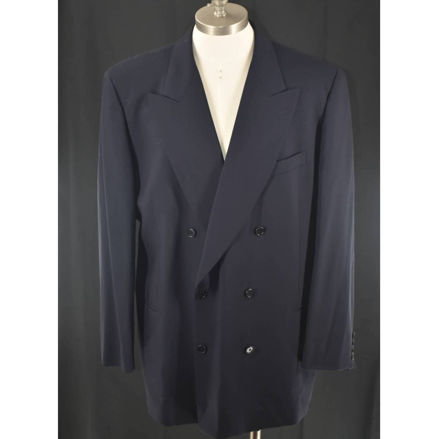 Vintage Ted Lapidus Black Double Breasted Wool Jacket Blazer - 58 / 48