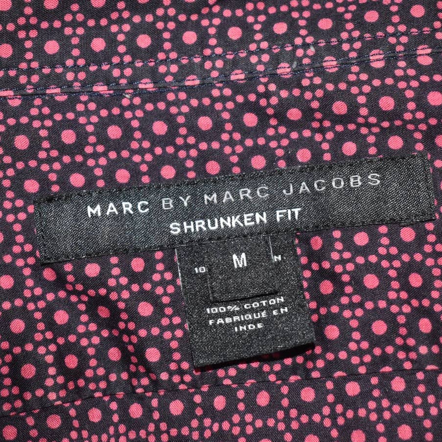 Marc by Marc Jacobs Patterned Pink and Black Button Up Shirt- M