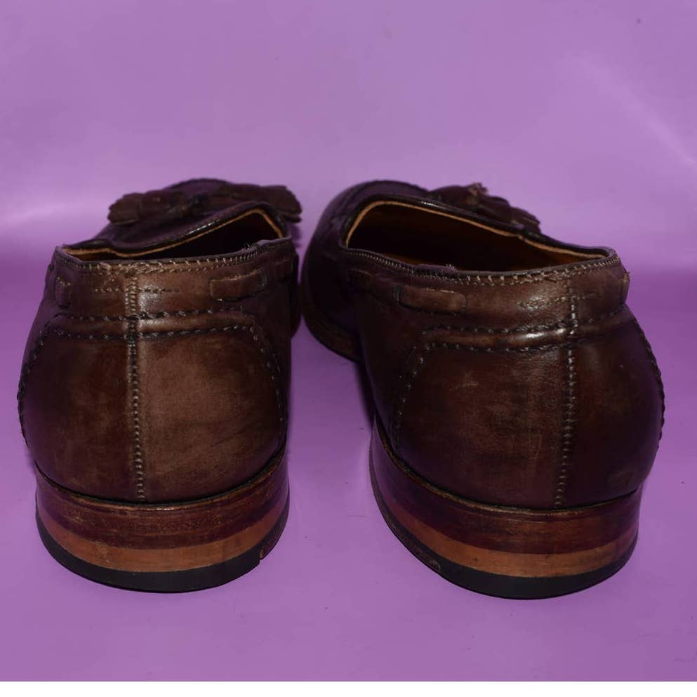 Alden New England Brown Leather Tasseled Loafers - 8 D