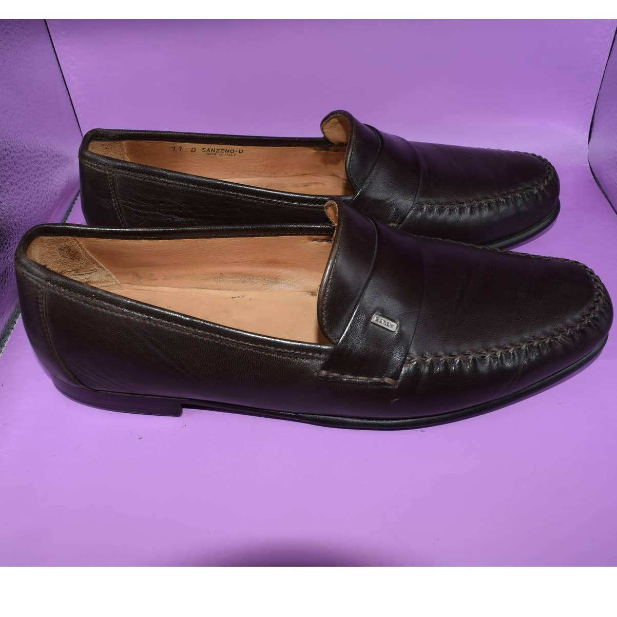 Bally Sanzeno Chocolate Brown Leather Loafers - 11