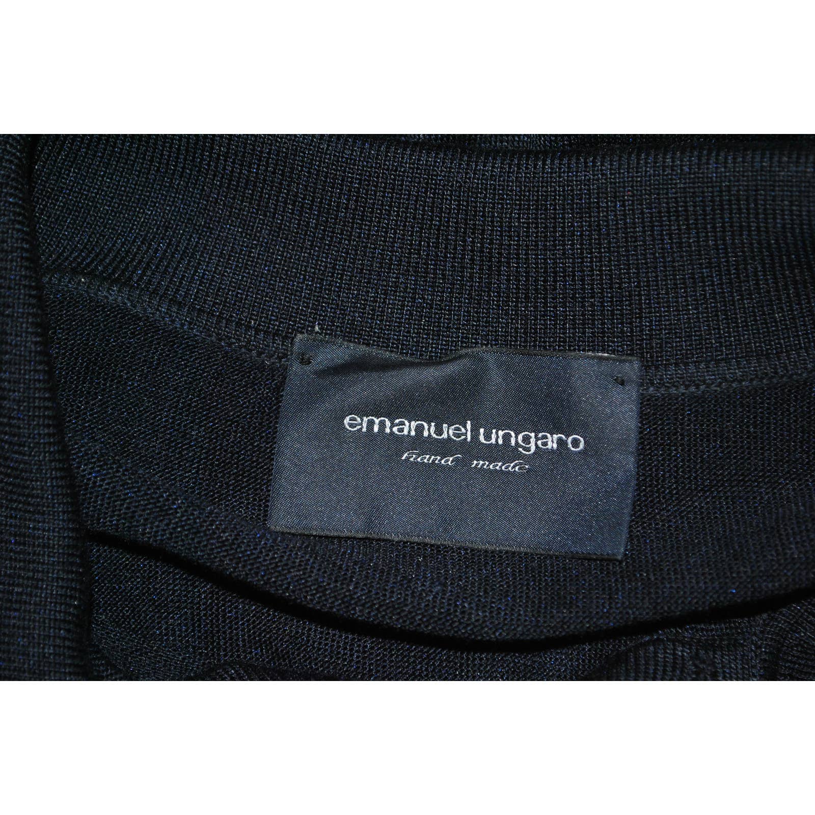 Emanuel Ungaro Handmade Silk Navy Polo Shirt - 52 (XL)