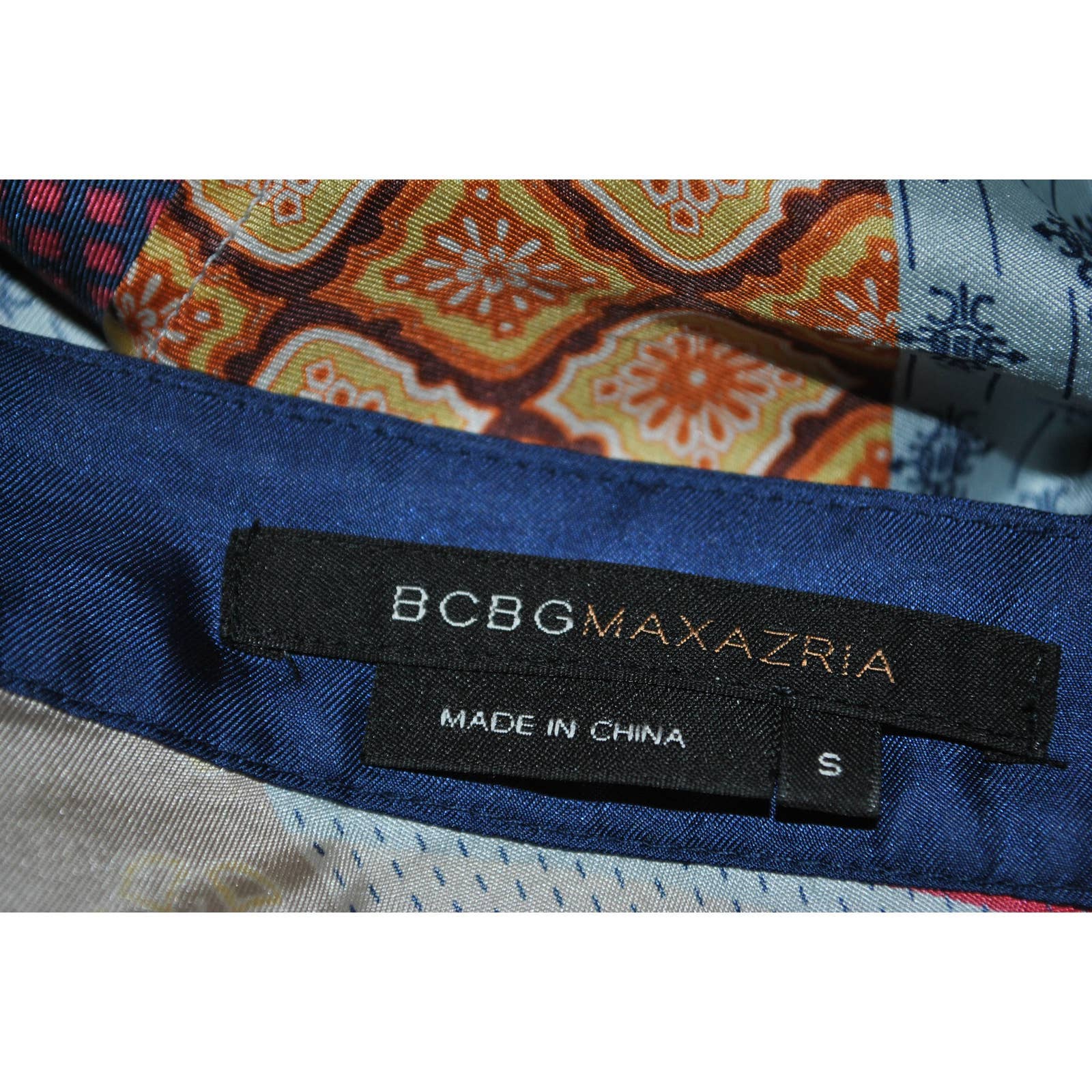 BCBGMaxazria Silk Multicolored Patterned Top - S