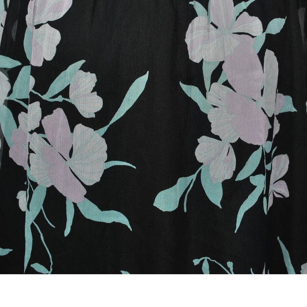 NWT Maeve Anthropologie Black Pink Floral Smock Silk Dress- M
