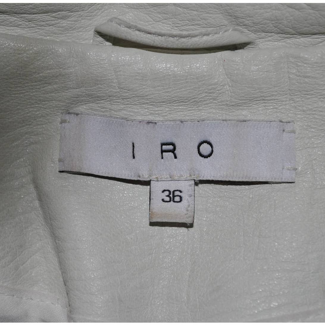 IRO 100% Lamb Leather Cutout Cropped Bomber Jacket- 36(US 4)