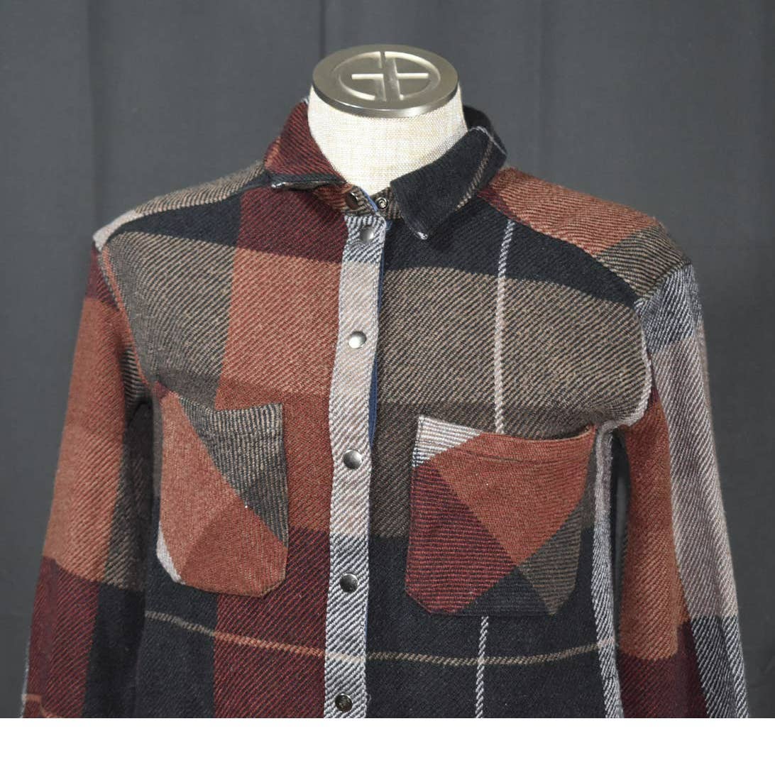 Free People Brown Plaid Over Shirt Jacket - XS