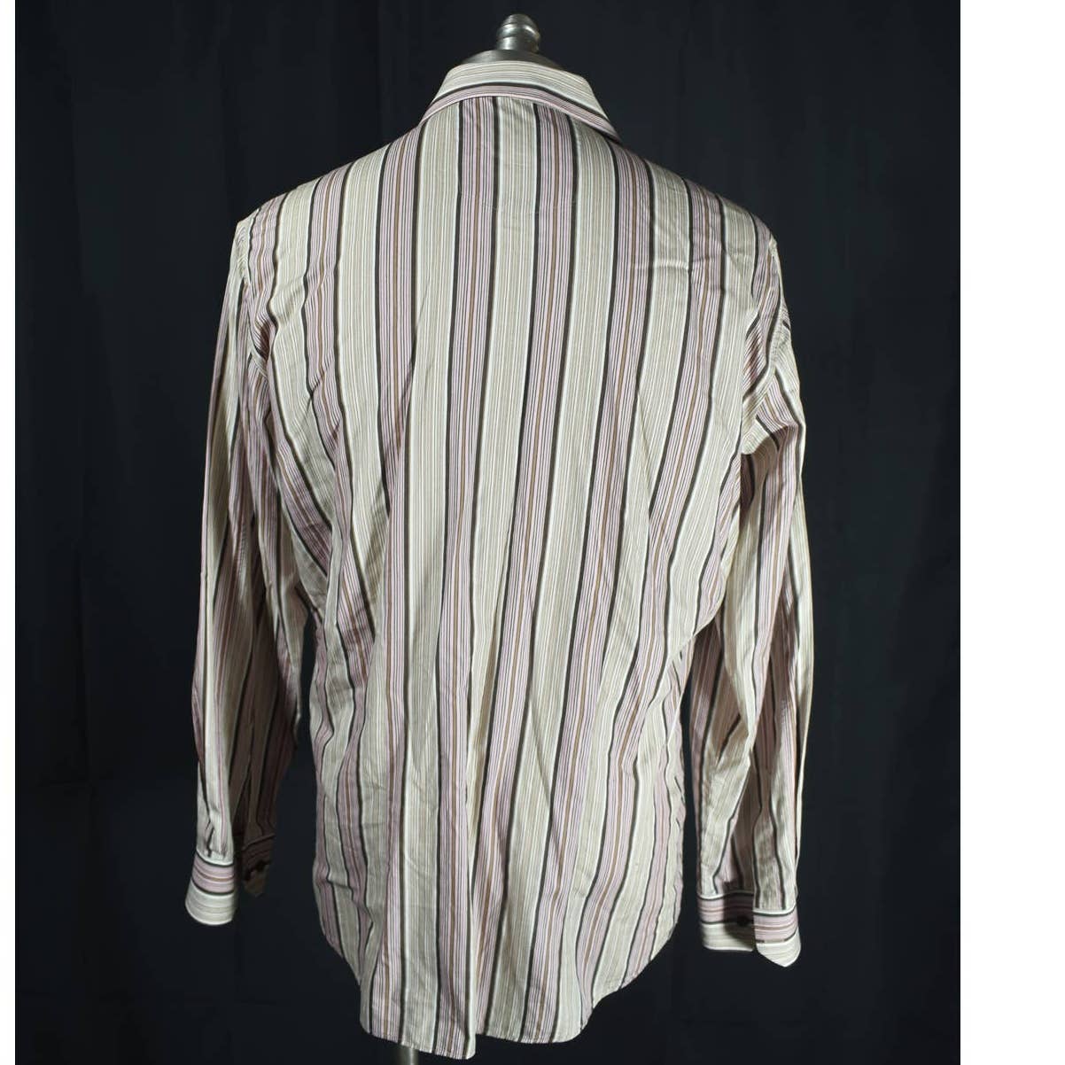 HUGO Hugo Boss Brown Pink Striped Button Up Shirt - L