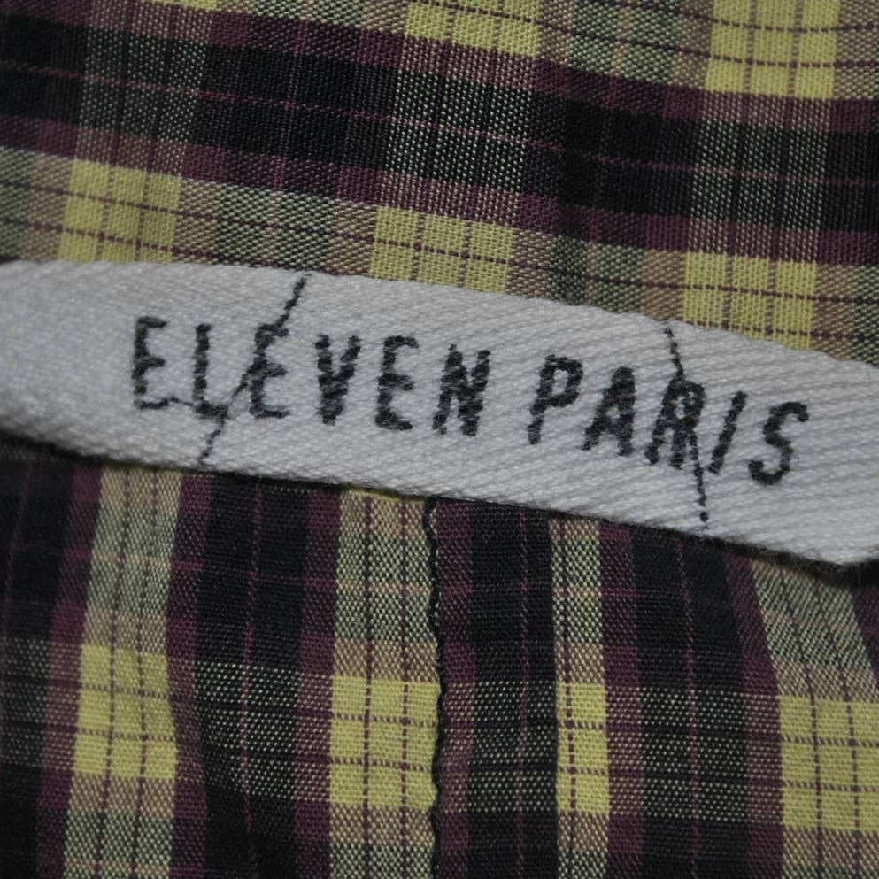 Eleven Paris Purple and Yellow Plaid Button Up Shirt- M