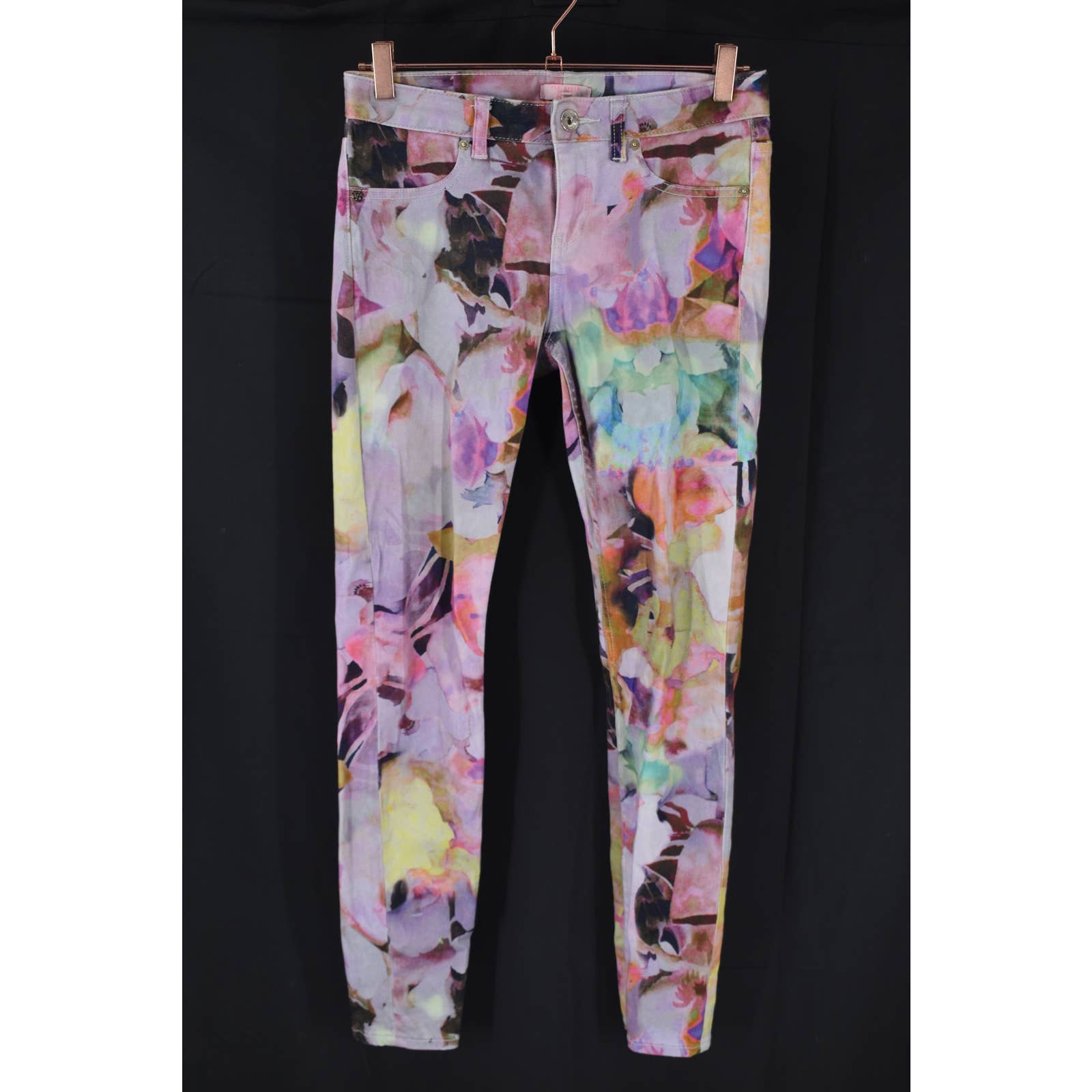 Ted Baker Distorted Floral Print Skinny Jeans- 26