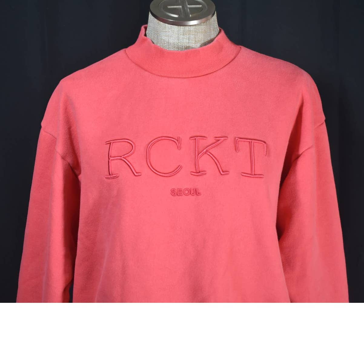 Rocket X Lunch Pink Cropped Mock Neck Oversized Sweatshirt - S