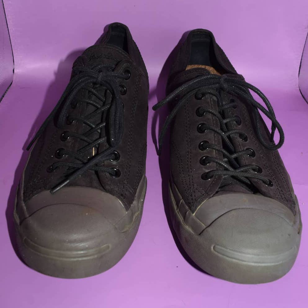 Converse Jack Purcell Black Grey Sneakers Tennis Shoes - 12