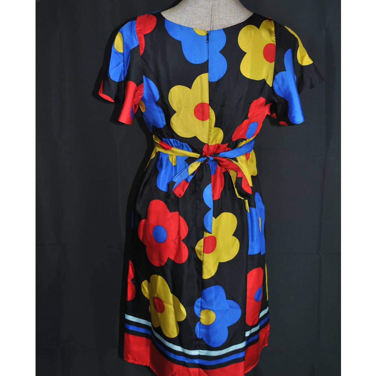 Voom by Joy Han USA 100% Silk Bright Floral Babydoll Dress- M
