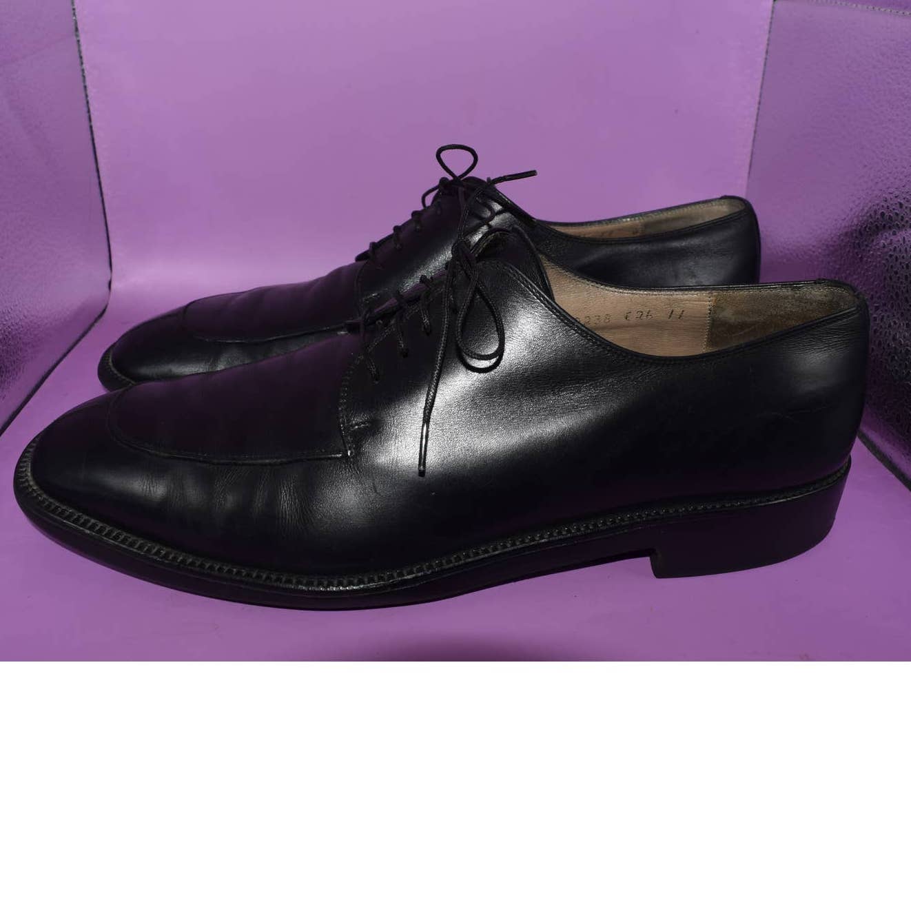 Salvatore Ferragamo Black Split Toe Lace Up Shoe - 11