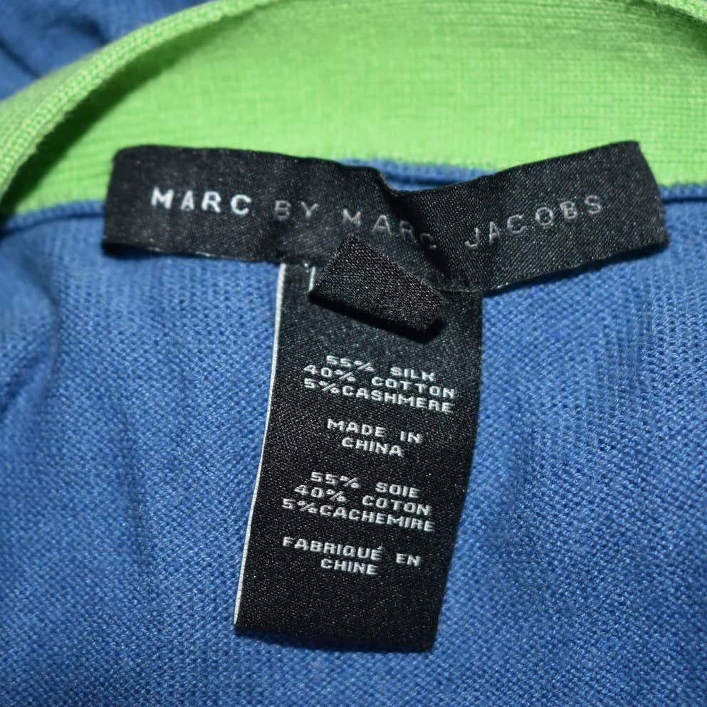 Marc by Marc Jacobs Blue and Green Button Up Cardigan- M