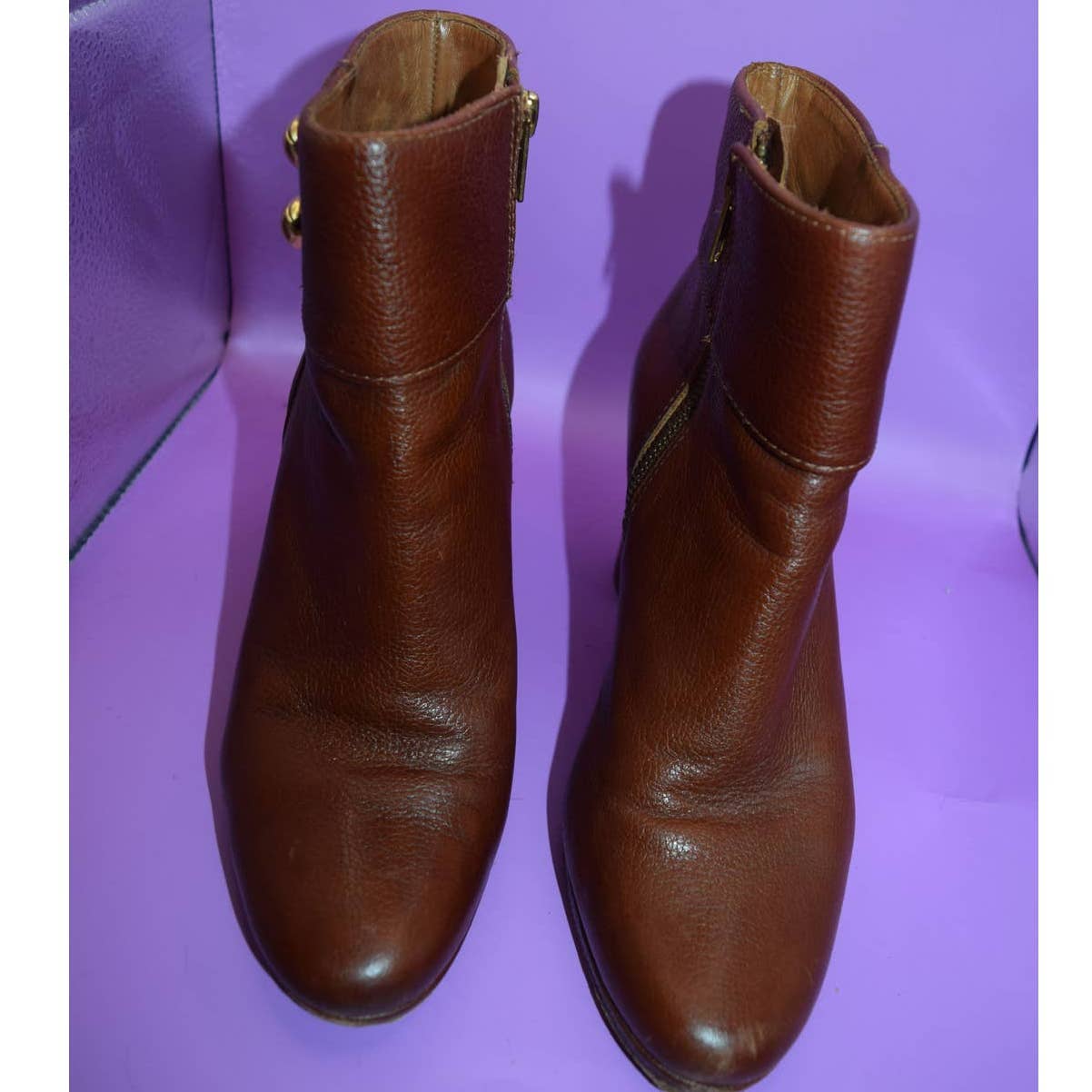 Kate Spade Peddled Cognac Brown Heeled Ankle Boots -8.5
