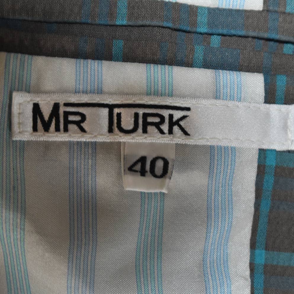 Mr. Turk Blue and Grey Plaid 2 Button Blazer- 40