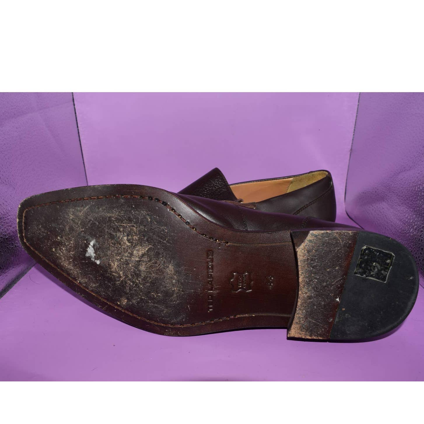 Ted Lapidus Brown Square Toe Loafer Shoes - 44 / 10.5