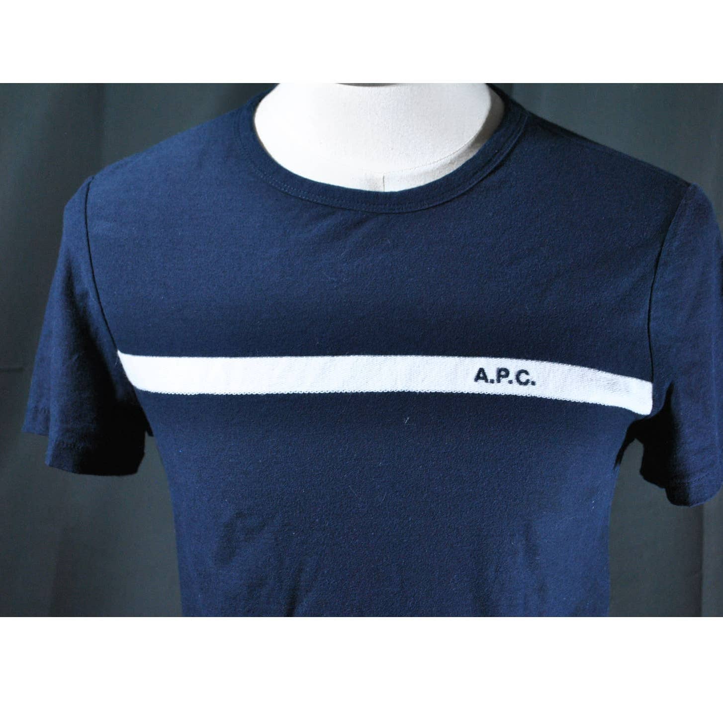 A.P.C.  Navy Blue Logo T-Shirt - S