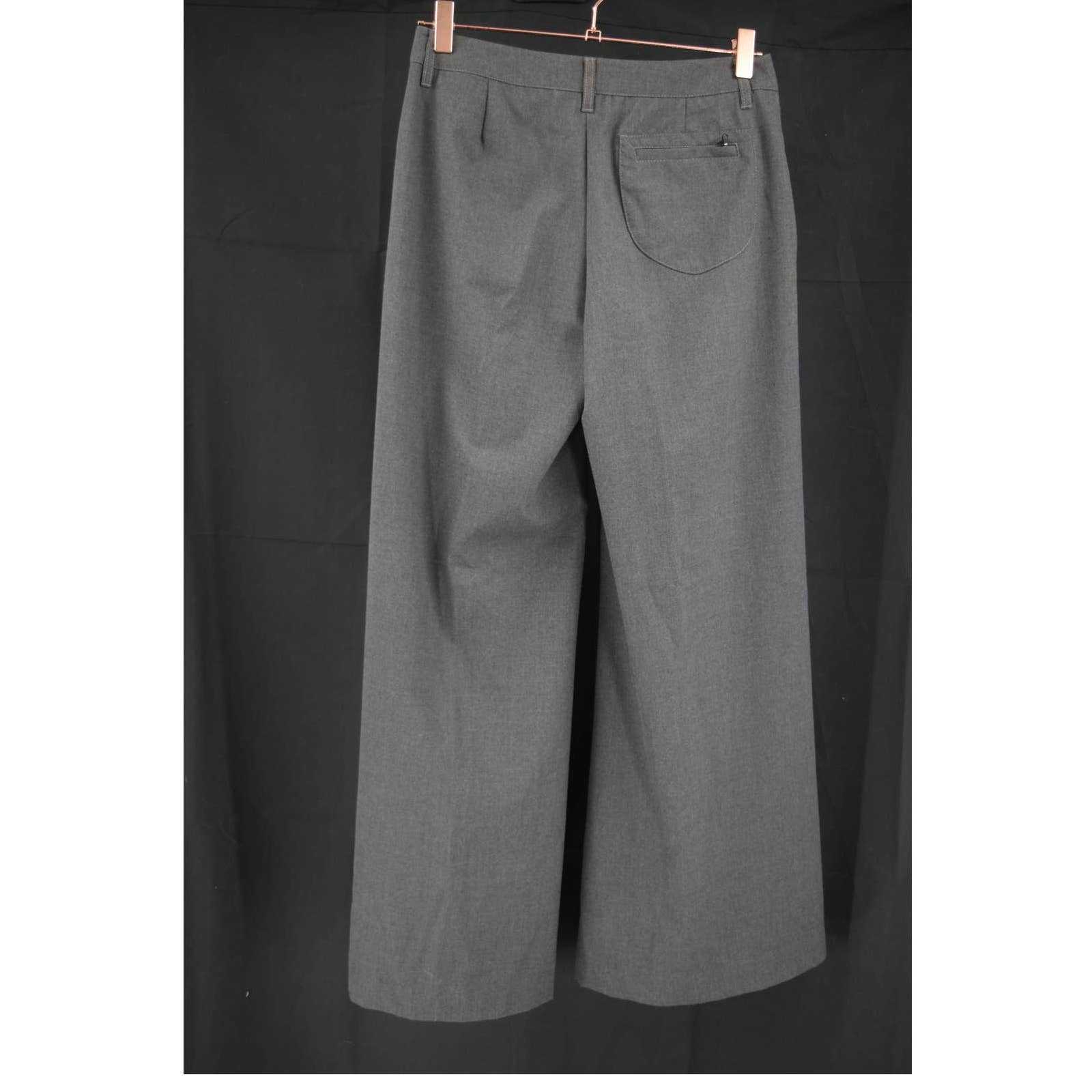 Emporio Armani Grey Wide Leg Flat Front Pants - 4