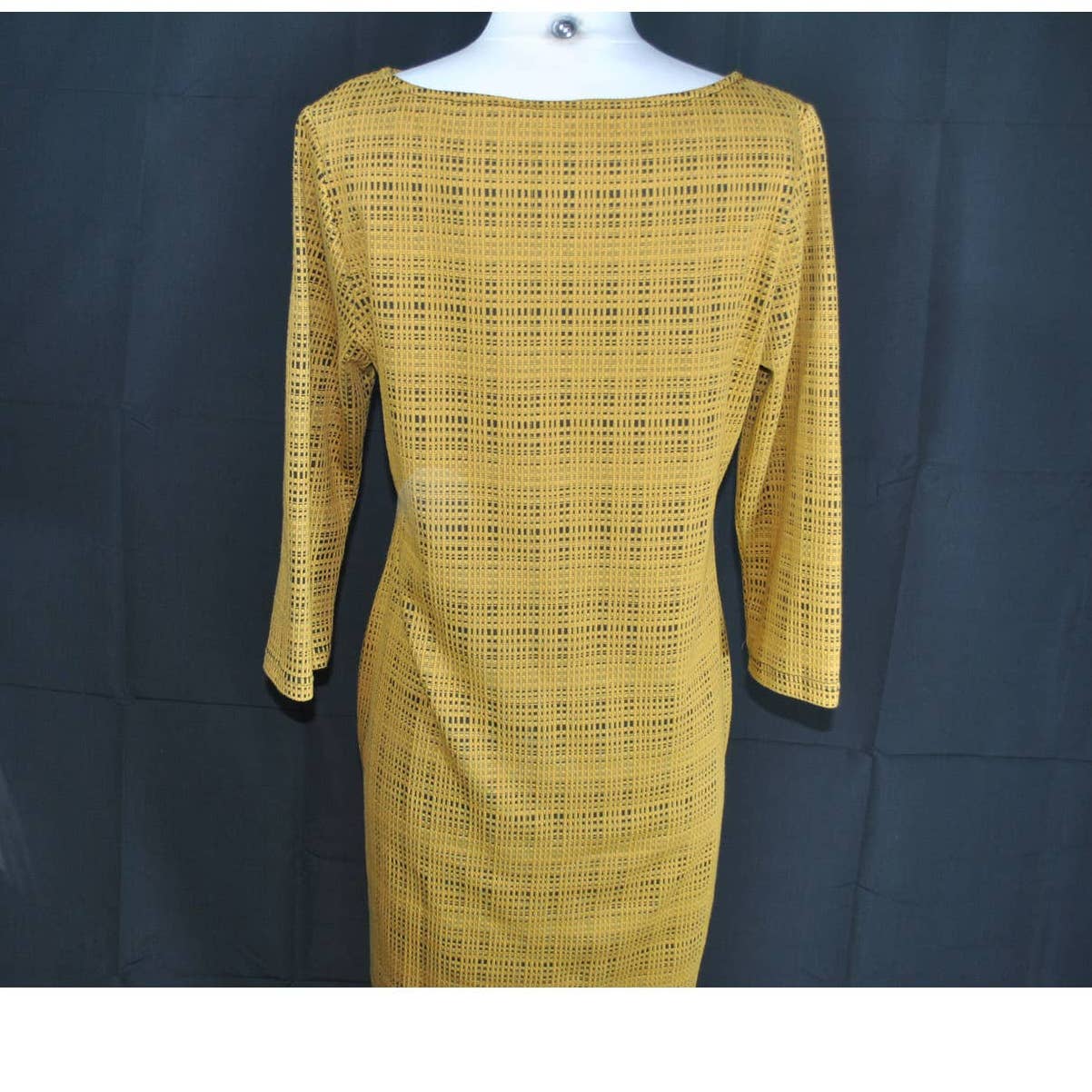 Sharagano Gold Long Sleeve Sheath Dress - 12