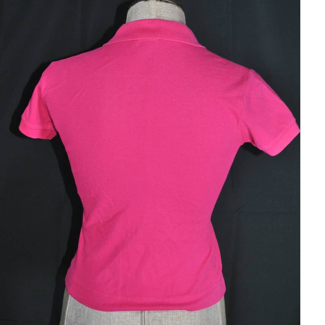 Lacoste Pink Cap Sleeve Pique Polo Shirt - 36 (S)