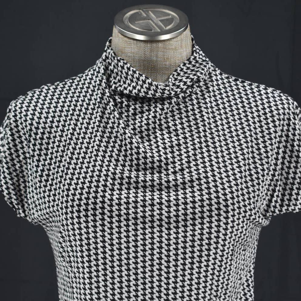 NWT Reiss Houndstooth Sleeveless Cowl Neck Top- XS