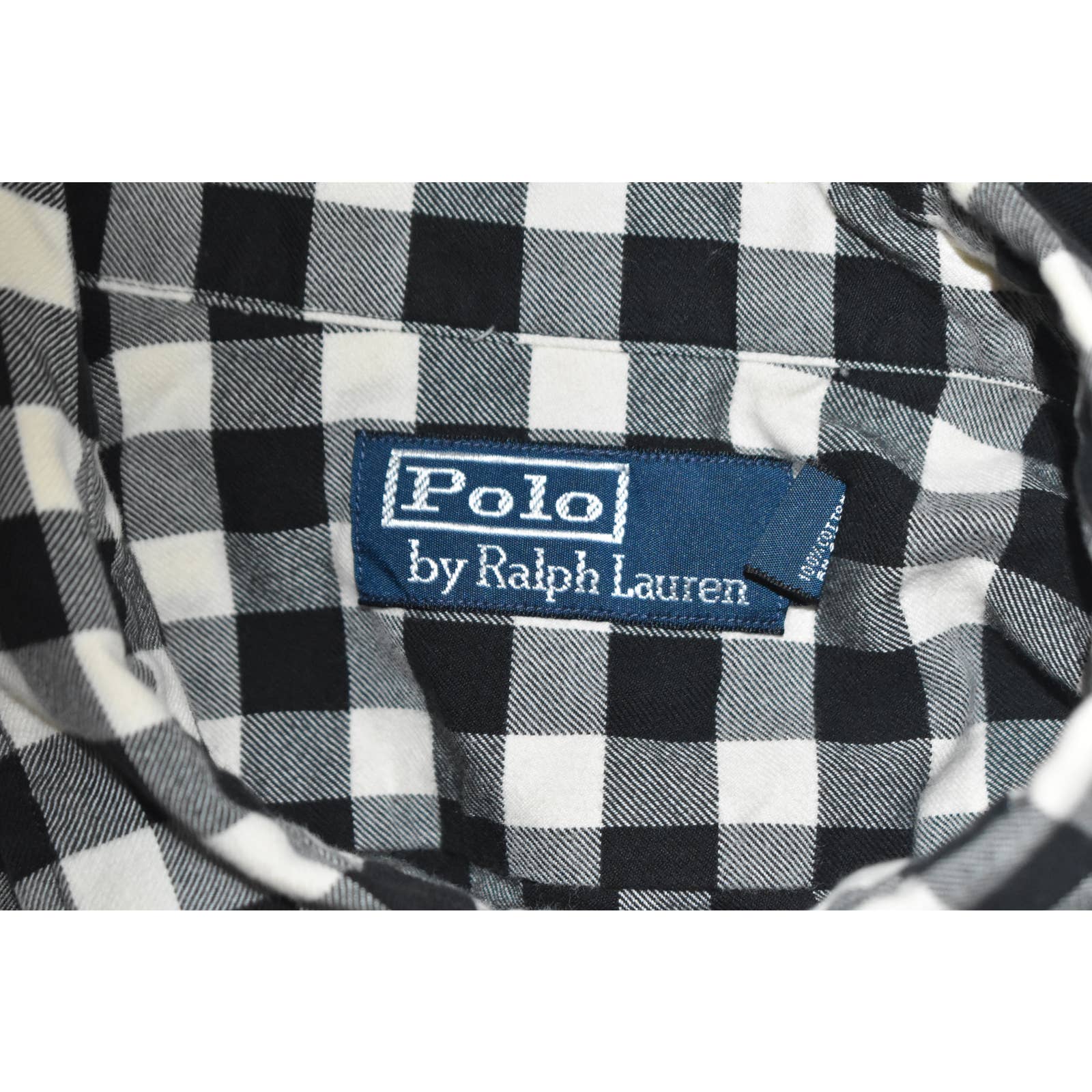 Ralph Lauren Polo Black White Check Flannel Button Up Shirt - XL