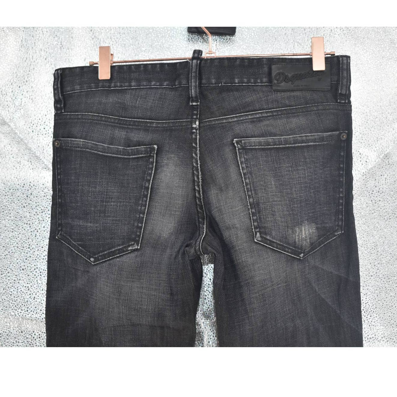 Dsquared2 Black Distressed Denim Button Fly Jeans - 48 / 32