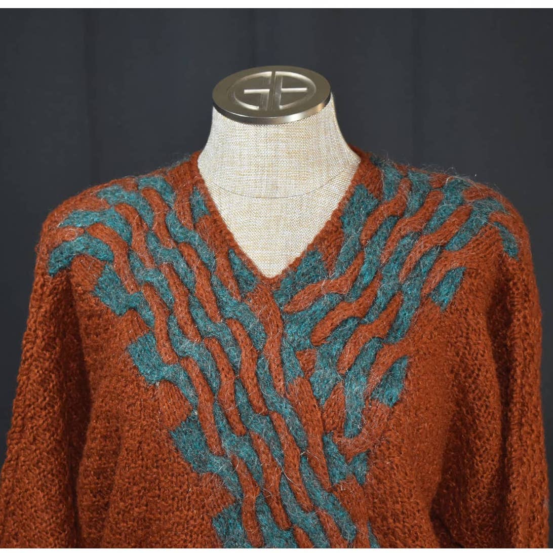 Vintage Leivikk Handmade Mohair Patterned Sweater- M