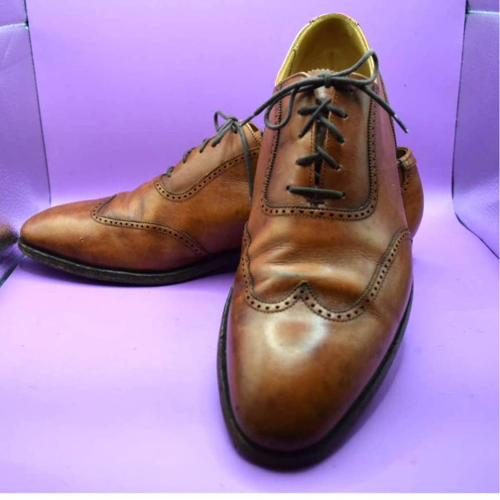 Vintage Peal & Co Brown Leather Oxford Brogue Shoe - 10.5